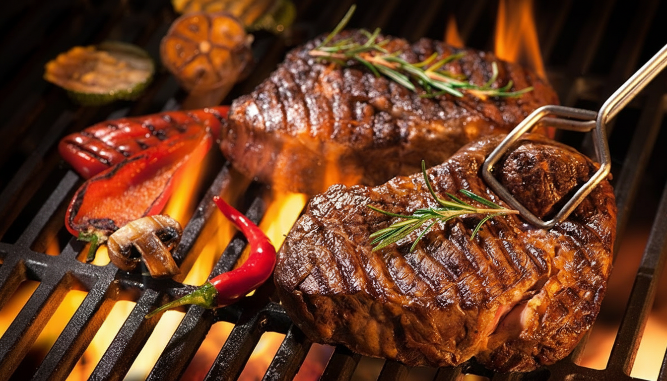 Thịt bò nướng than củi