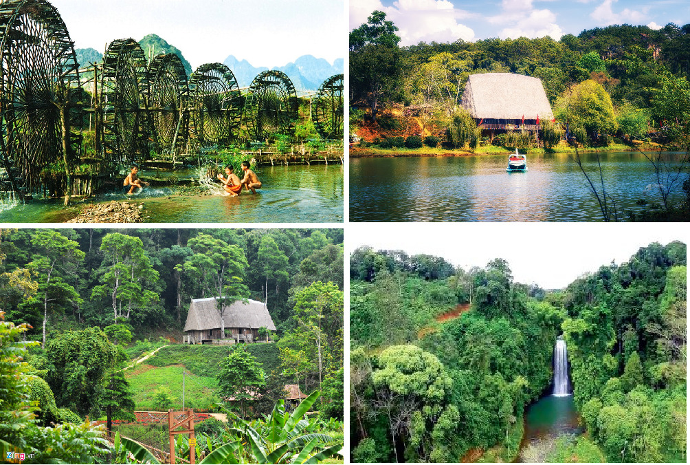 Đoàn khách du lịch Măng Đen